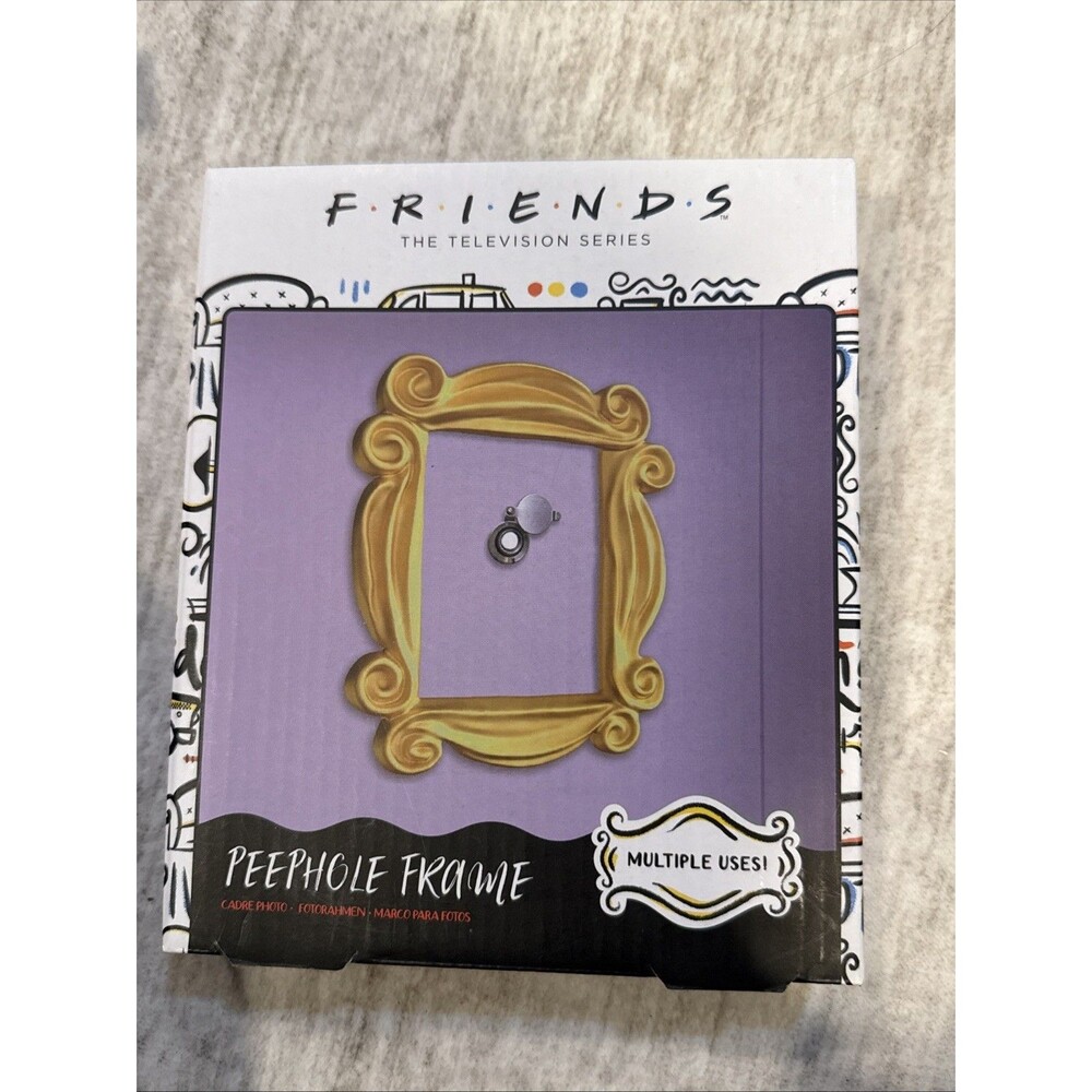 Friends Peephole Picture Photo Frame Yellow 7” Hang or Stand NEW Open Box